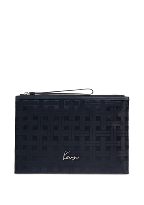 Kenzo Mura logo-print zip clutch bag - Blue