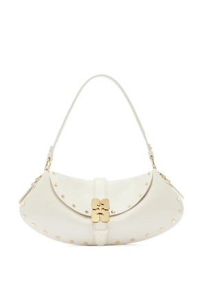 GANNI B-Kat buckle embellished shoulder bag - White