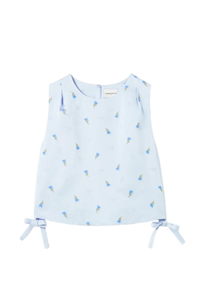Claudie Pierlot floral-pattern tie-side top - Blue