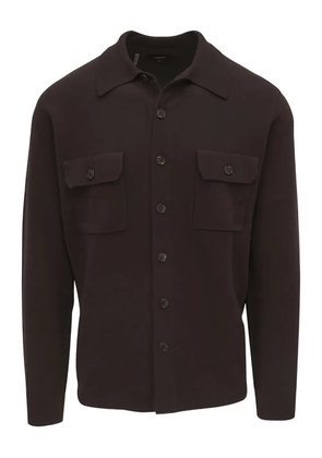 Kinross Cashmere buttoned pocket shirt jacket - Brown