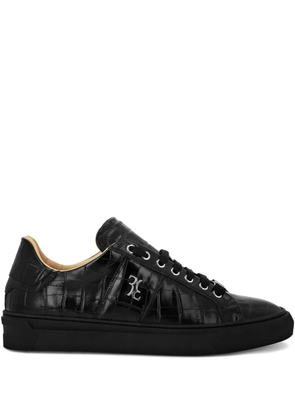 Billionaire crocodile-effect leather sneakers - Black