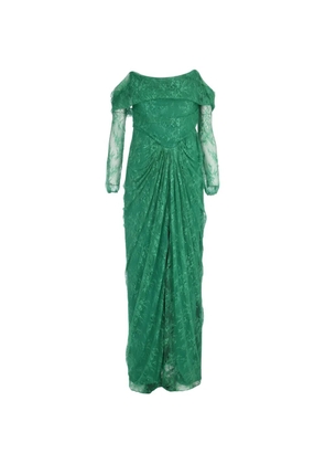 Rhea Costa Ines lace off-shoulder maxi dress - Green