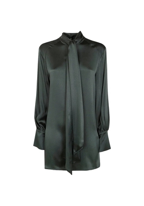 Semicouture Manuela tie-neck mini dress - Green