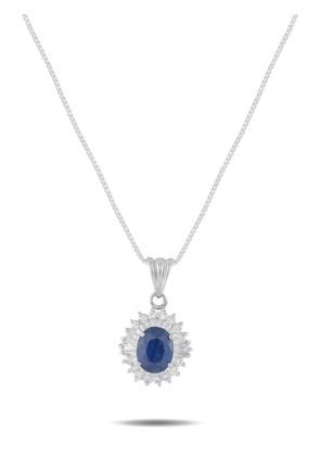LB Exclusive diamond and sapphire pendant necklace - Silver