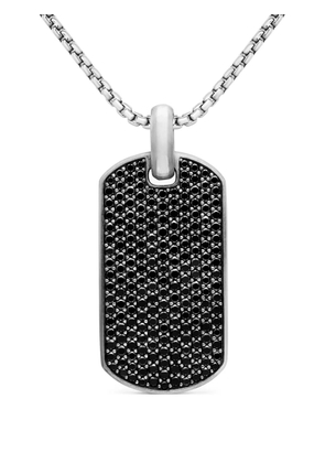 David Yurman sterling silver Chevron diamond tag (42mm) - Black
