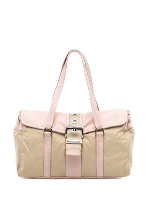 Prada Pre-Owned 2013-2025 Vitello Trimmed Tessuto shoulder bag - Brown