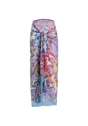 Agua Bendita Marine printed pareo - Purple