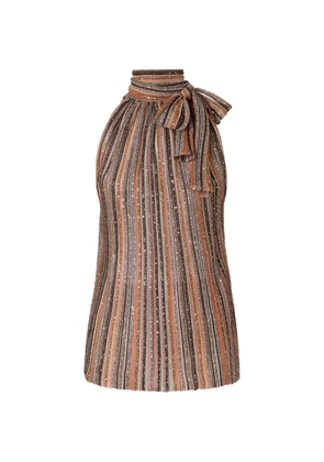 Missoni striped tie neck top - Brown