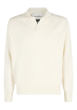 AMARANTO long-sleeve V-neck sweater - Neutrals