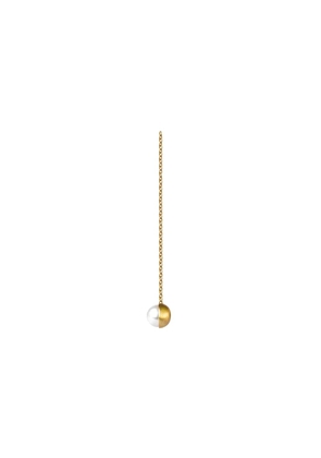 Shihara Half Pearl Chain Earring 90° - Metallic