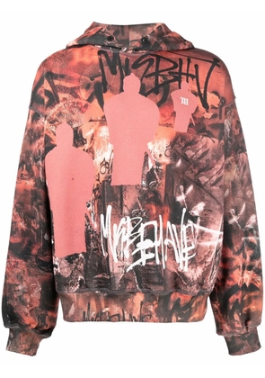 MISBHV Fight Club graffiti-print hoodie - Black