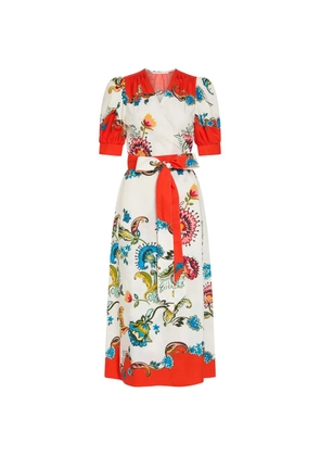 Marie Oliver Rita floral wrap dress - White