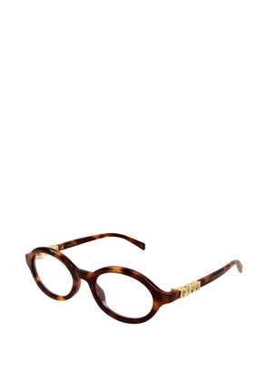 Gucci Eyewear logo round-frame glasses - Brown