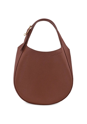 Longchamp small Le Foulonné grained-leather tote bag - Brown