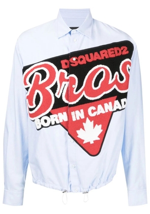 DSQUARED2 logo-patch long-sleeve shirt - Blue