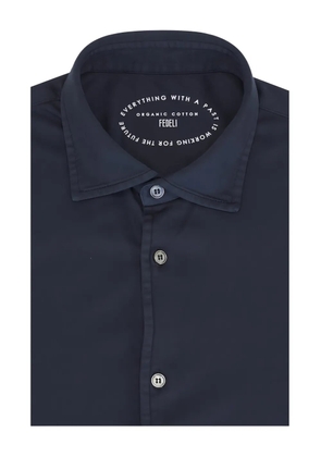 Fedeli buttoned collared shirt - Blue