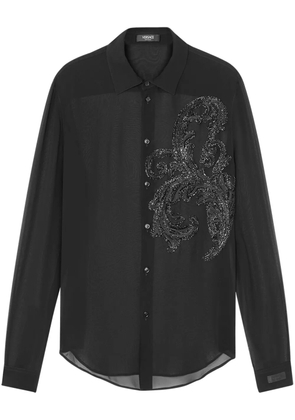 Versace Barocco Leaf embroidered shirt - Black
