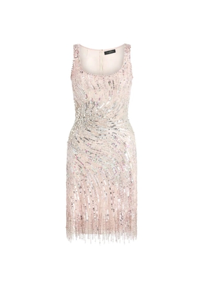 Jenny Packham Swirly sequin-embellished mini dress - Pink