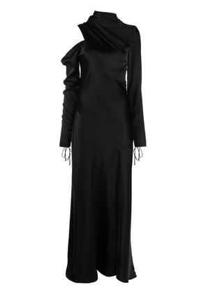 V:PM ATELIER satin-finish drape-detail gown - Black
