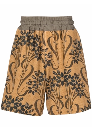 Pierre-Louis Mascia ursula floral-print elasticated shorts - Neutrals