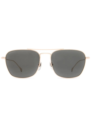 Gucci Eyewear rectangle-frame double-bridge sunglasses - Gold