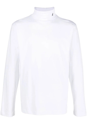 Études Studio logo-embroidered roll neck sweater - White