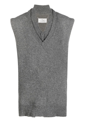Maison Margiela layered knitted vest - Grey