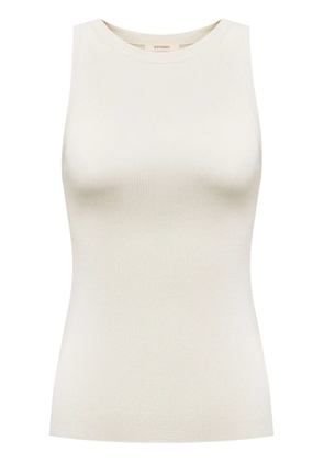 12 STOREEZ crew-neck ribbed tank top - White