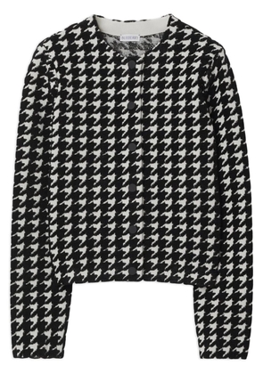 Burberry houndstooth-pattern crew-neck jumper - Black