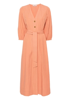 TWINSET belted flared midi dress - Orange