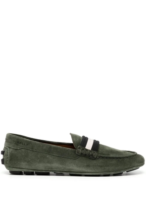 Bally contrasting-trim leather loafers - Green