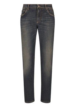 Dolce & Gabbana logo-plaque slim-cut jeans - Grey