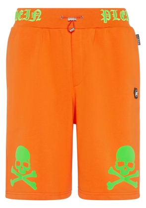 Philipp Plein Skull&Bones logo-embroidered shorts - Orange