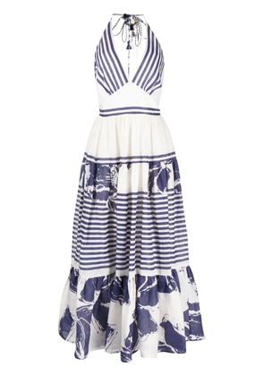 Silvia Tcherassi Valerie floral stripes-print dress - Neutrals