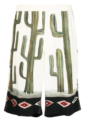 Endless Joy graphic-print rayon shorts - Brown