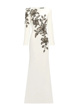 Jenny Packham floral-embellished maxi dress - Neutrals