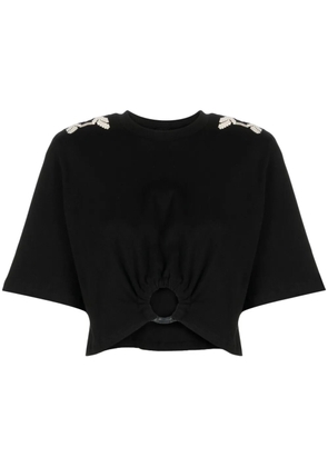 Johanna Ortiz Ensenada embroidered cropped T-shirt - Black