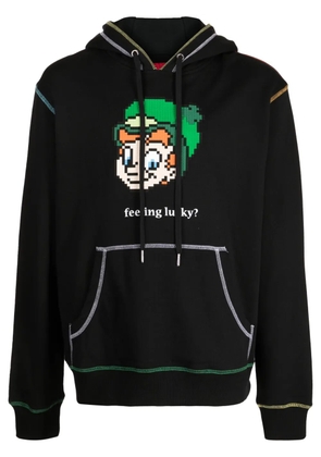 Mostly Heard Rarely Seen 8-Bit Feeling Lucky graphic-print cotton hoodie - Black