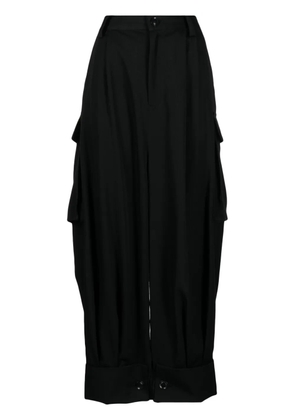 Yohji Yamamoto drop-crotch wool trousers - Black