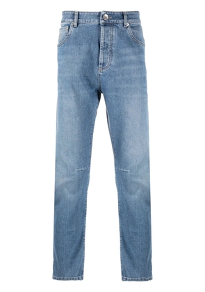 Brunello Cucinelli low-rise tapered-leg jeans - Blue
