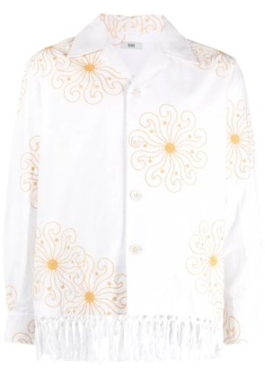 BODE Soleil Fringe long-sleeved shirt - White