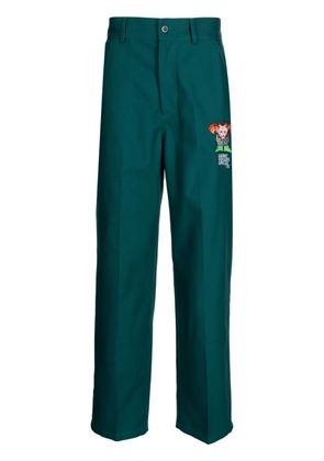 RASSVET logo-embroidered straight-leg trousers - Green