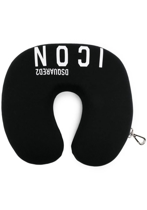 DSQUARED2 logo-print cotton travel pillow - Black