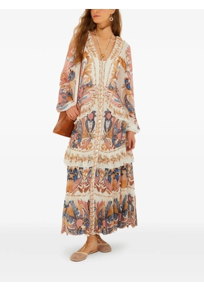 FARM Rio tiered ruffled maxi dress - Neutrals