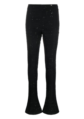 NISSA crystal-embellished flared trousers - Black