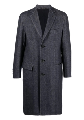 Brioni single-breasted wool coat - Blue