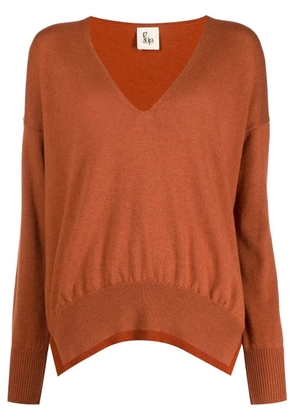 PAULA drop-shoulder V-neck sweater - Orange