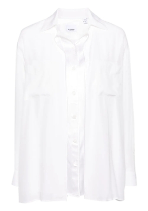 Burberry Pre-Owned logo-patch layered silk shirt - White