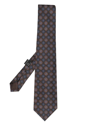 Versace Pre-Owned 1990s geometric floral-print silk tie - Blue