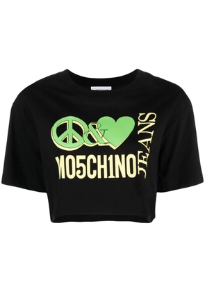 MOSCHINO JEANS logo-print cotton T-shirt - Black